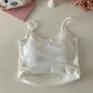 Women Camisole Tank Tops Sexy Bow Sleeveless Corset Top with Chest Pad