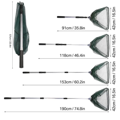 Telescopic Landing Net Folding Fishing Pole Extending