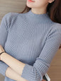 2025 Autumn Women Mock Neck Ruffles Sweater