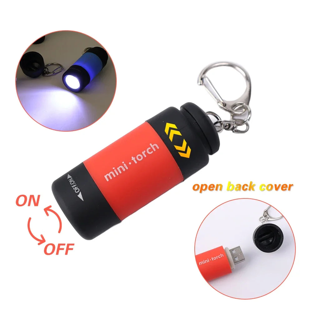 Led micro pocket flashlight portable USB rechargeable