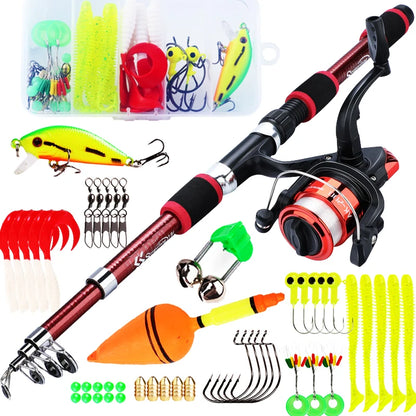 Spinning Fishing Rod and Reel Combo Telescopic Rod