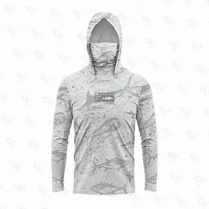 Fishing Shirts Men Sun Protection Hoodie Mask All-in-one
