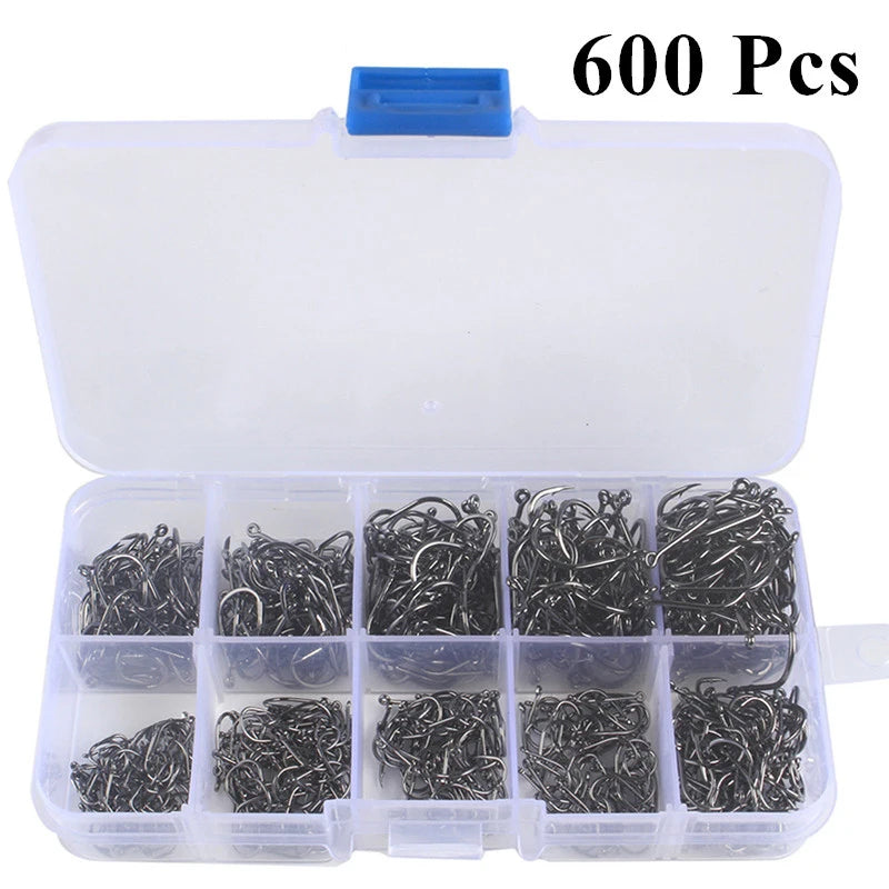 Fishing Hooks Set High Carbon Steel Barbed FishHooks