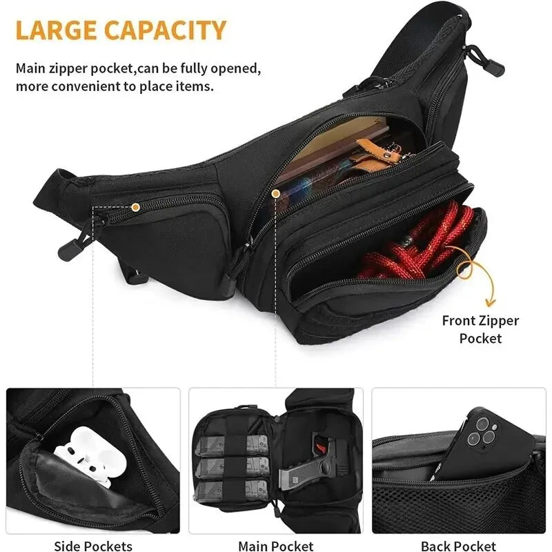 Tactical Waist Pack Nylon Bodypack Hiking Phone Pouch