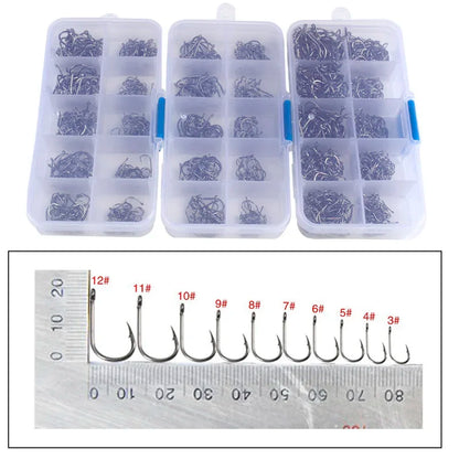 Fishing Hooks Set High Carbon Steel Barbed FishHooks