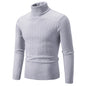 New Men's High Neck Sweater Solid Color Pullover