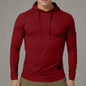 Men's Autumn Winter Casual Hoodies Long Sleeved Minimalist Hoodies Leisure Temperament Sports Solid Color Pockets Pullover