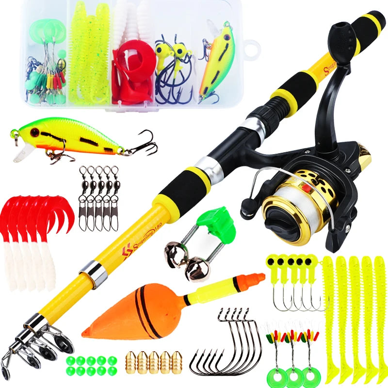Spinning Fishing Rod and Reel Combo Telescopic Rod