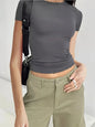 Women's Summer Loose Half Sleeve T-Shirt Tops O-Neck Waist Slimming
