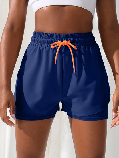 Women's High Rise Yoga Shorts With Elastic Proximity Control Running Shorts