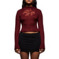Women s Floral Long Sleeve Knit Sweater Cozy