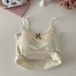Women Camisole Tank Tops Sexy Bow Sleeveless Corset Top with Chest Pad