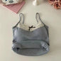 Women Camisole Tank Tops Sexy Bow Sleeveless Corset Top with Chest Pad