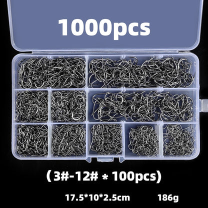 Fishing Hooks Set High Carbon Steel Barbed FishHooks