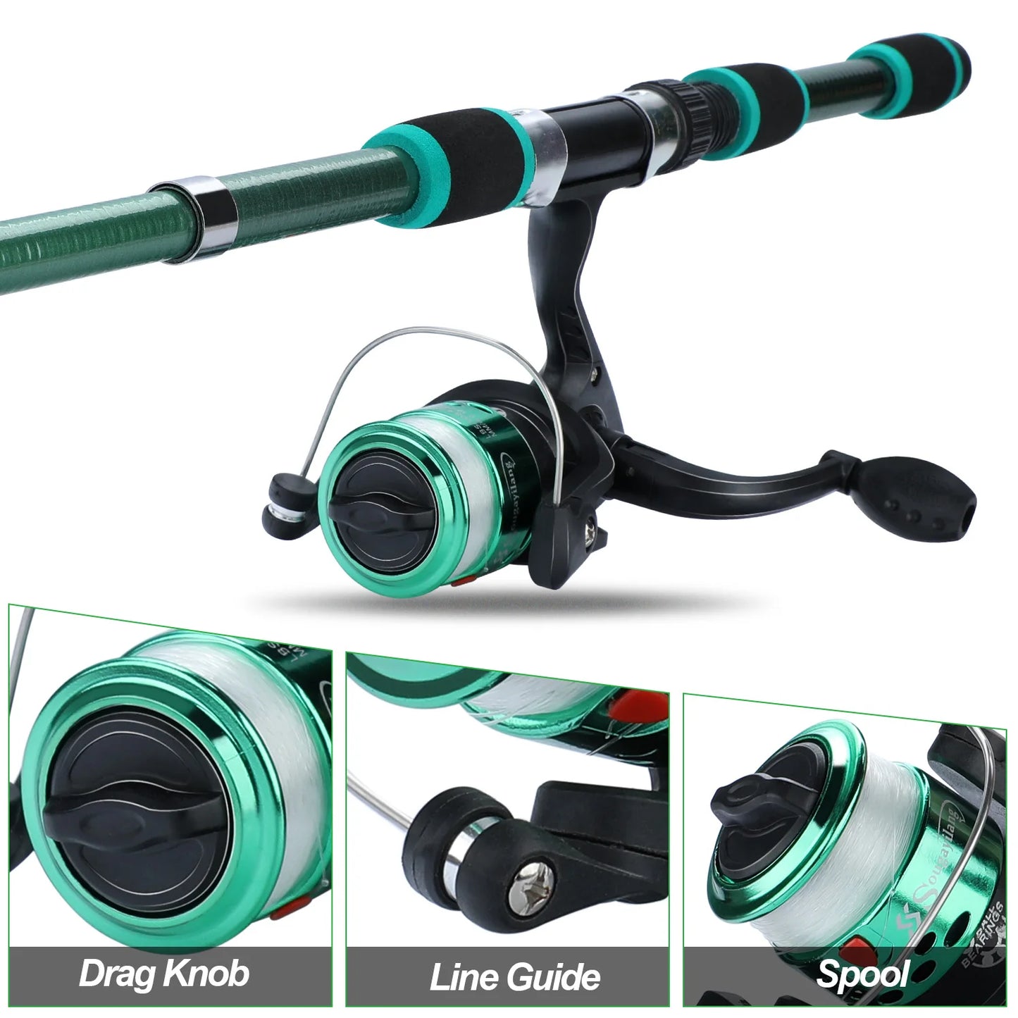 Spinning Fishing Rod and Reel Combo Telescopic Rod