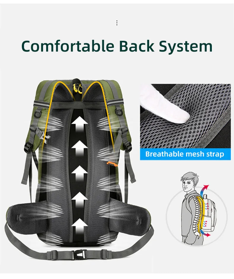 50L Travel Backpack Camping Men Large Hiking Bag