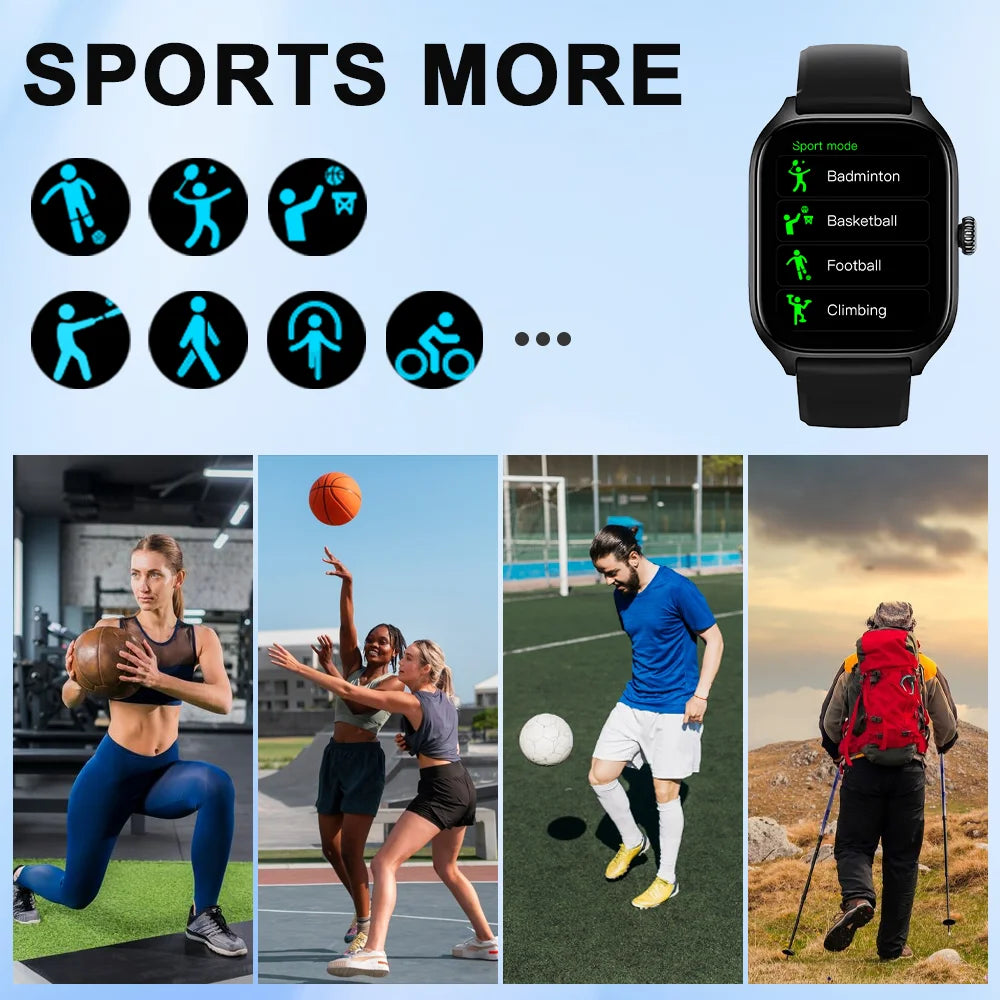 Smartwatch Dial to Answer Calls Calorie Tracking Heart Rate Blood Oxygen
