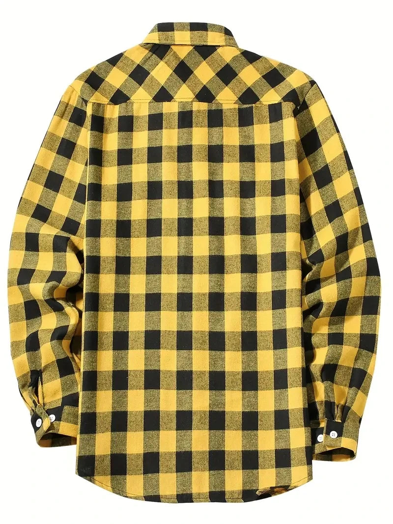 Spring and Autumn Fashion Cotton Long Sleeve Men's Flannel