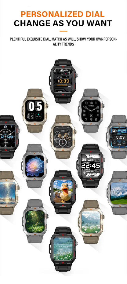 Men Sports Smart Watch 1.71 Screen Blood Oxygen Bluetooth
