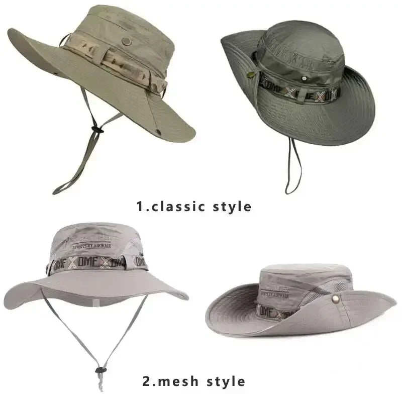Summer Men Bucket Hat Outdoor UV Protection