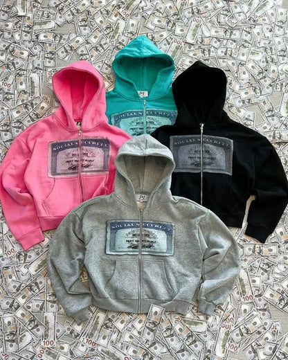 Y2K retro autumn hoodies for men printed patterns