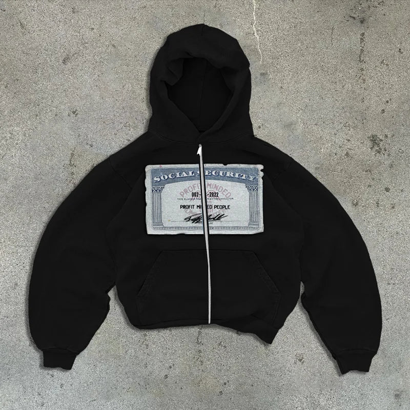 Y2K retro autumn hoodies for men printed patterns