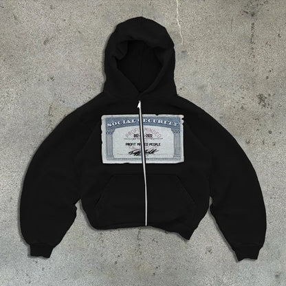 Y2K retro autumn hoodies for men printed patterns