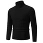 New Men's High Neck Sweater Solid Color Pullover