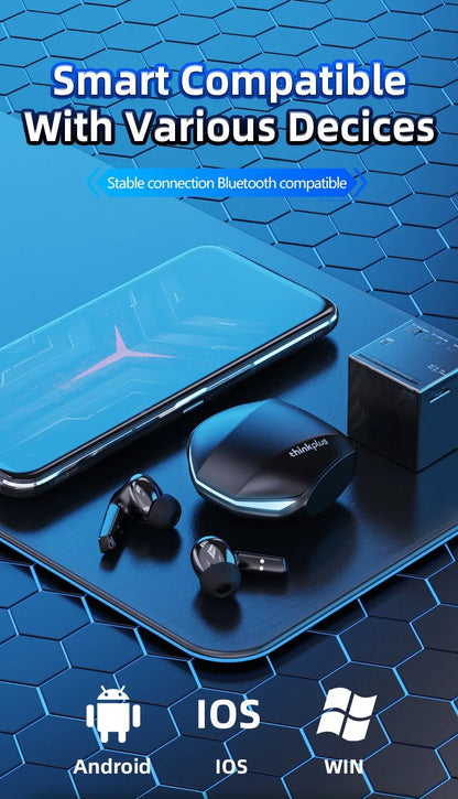 Lenovo GM2Pro Wireless Bluetooth Headset LED Light Waterproof Noise Cancelling Earbuds