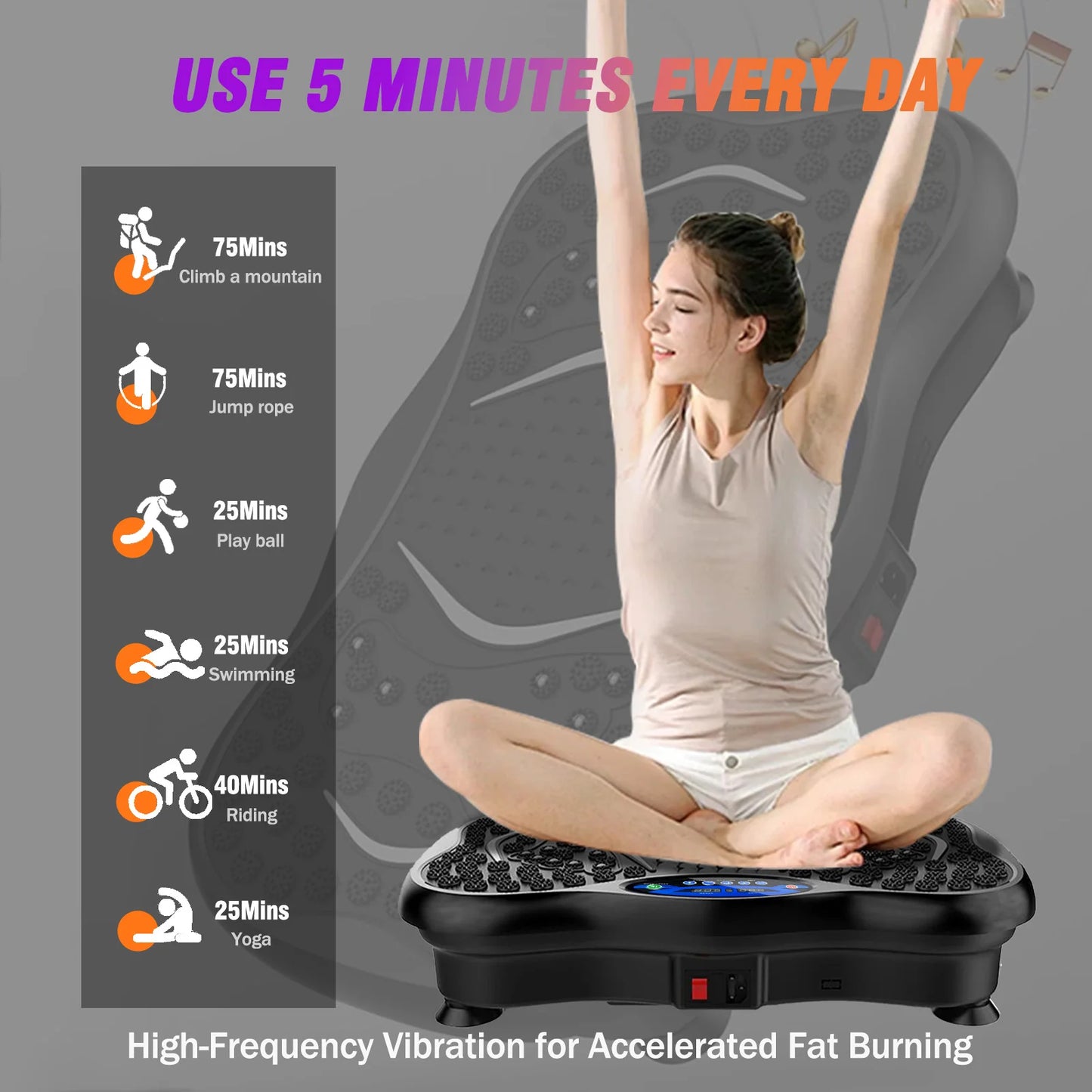 Vibration Plate Exercise Machine Fat-Burning Full Body Workout