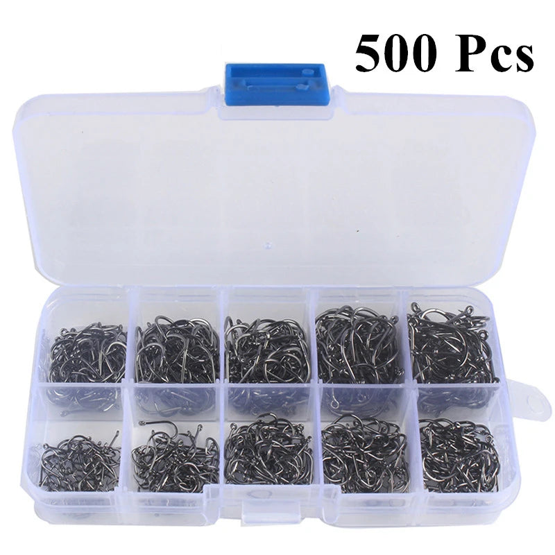Fishing Hooks Set High Carbon Steel Barbed FishHooks