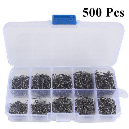 Fishing Hooks Set High Carbon Steel Barbed FishHooks