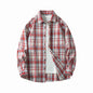 Men Shirt Plaid Flannel Long Sleeve Oversized Loose Cotton