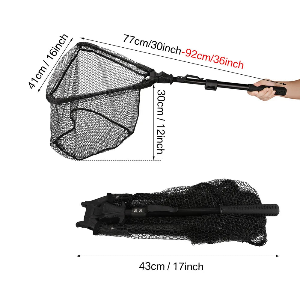 Telescopic Landing Net Folding Fishing Pole Extending