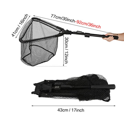 Telescopic Landing Net Folding Fishing Pole Extending