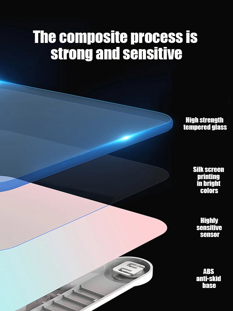 Gradient Color Intelligent LCD Electronic Scale Digital Display Glass Weight Scale
