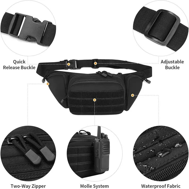 Tactical Waist Pack Nylon Bodypack Hiking Phone Pouch