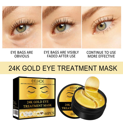 60PCS 24K Gold Eye Mask Anti Dark Circles Removal