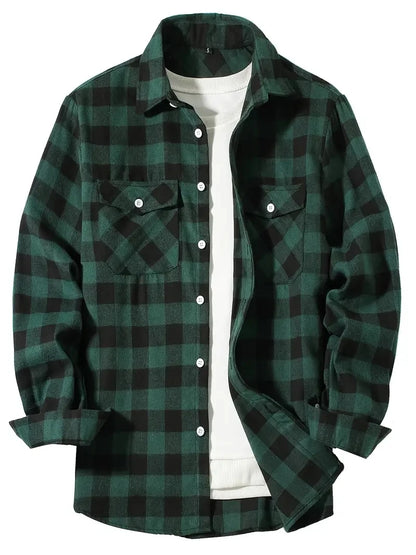 Spring and Autumn Fashion Cotton Long Sleeve Men's Flannel