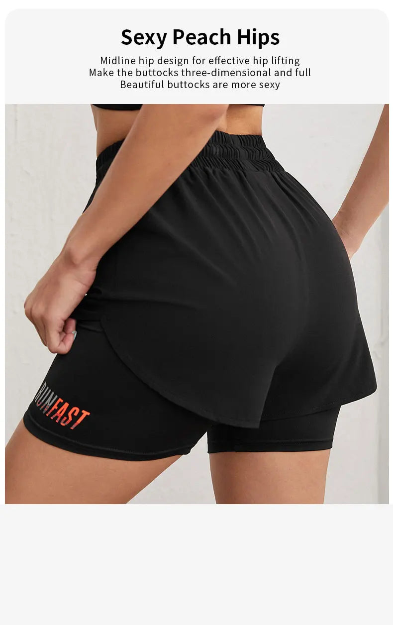Women's High Rise Yoga Shorts With Elastic Proximity Control Running Shorts