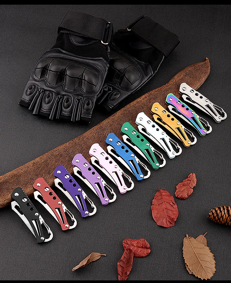 Mini Pocket Folding Knife Outdoor Keychain Portable Paring
