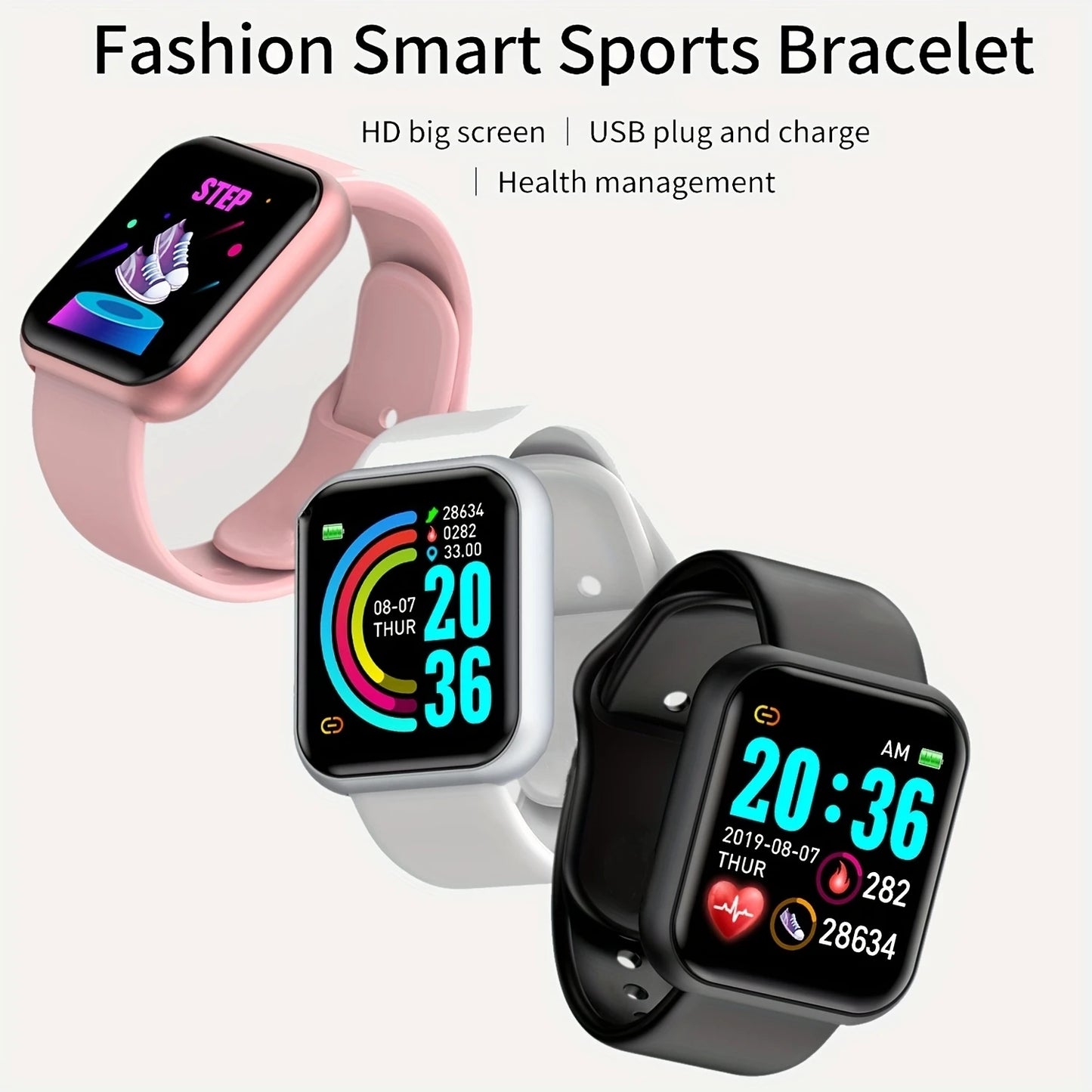 Smart Watch 116Plus D13 Y68 Sport Wristband Running Fitness Monitor