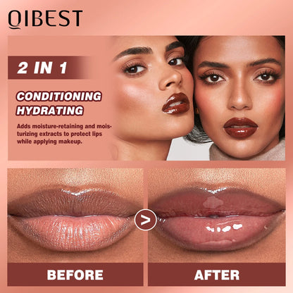 QIBEST Watery Crystal Clear Jelly Lip Oil Lip Balm Moisturizing