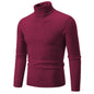 New Men's High Neck Sweater Solid Color Pullover