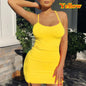 Summer Spaghetti Strap Mini Dress 2025 Women Sexy Bodycon