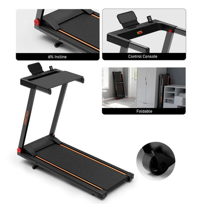 Deerrun 3.0Horerpower 7.5 MPH Folding Treadmills for Home with Incline Foldable Treadmill for Home Small Spaces with Handles