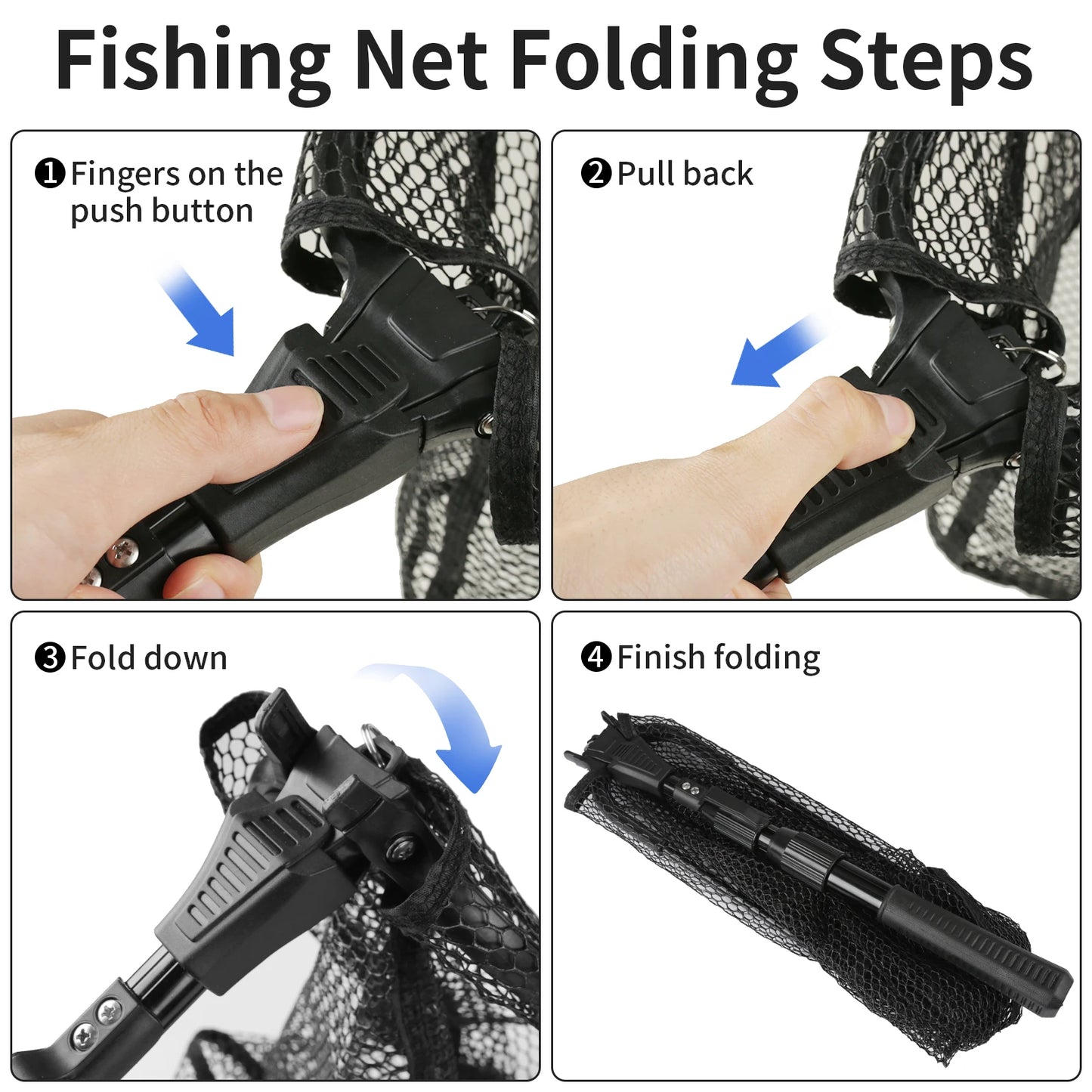 Telescopic Landing Net Folding Fishing Pole Extending