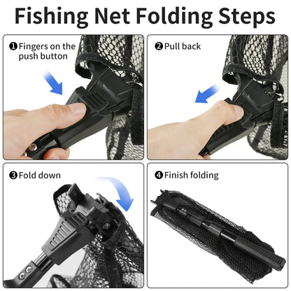 Telescopic Landing Net Folding Fishing Pole Extending