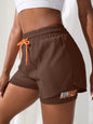 Women's High Rise Yoga Shorts With Elastic Proximity Control Running Shorts