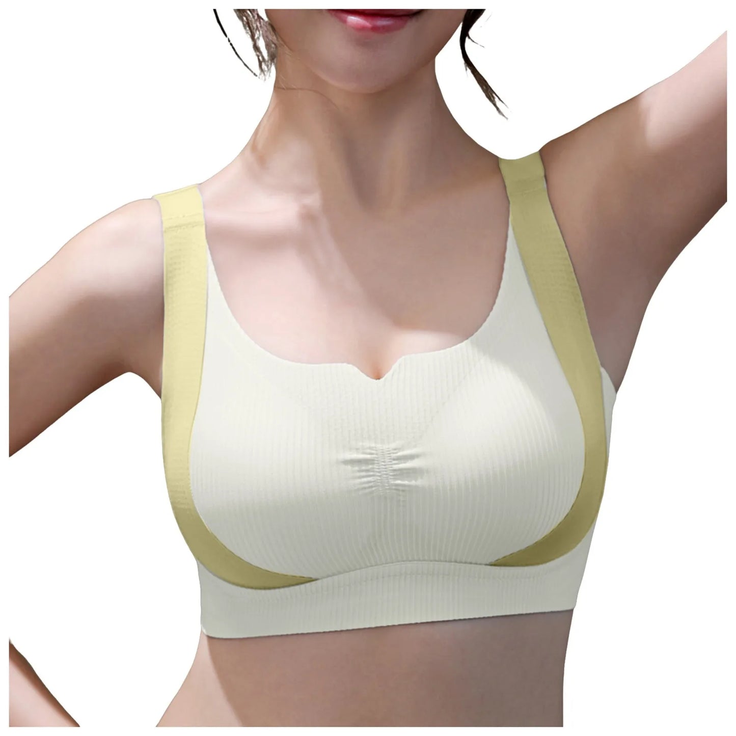 Push Up Padded Bras For Women No Underwire Wireless Ribbed Seamless Bra Comfortable Breathable Bra Tanks Tops Lingerie Bralette